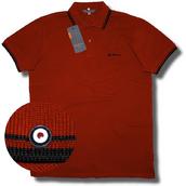 View Item Classic Ben Sherman Mod Retro Tipped Pique Polo Shirt Rust Red